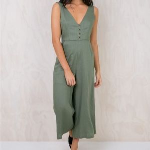 Princess Polly Khaki Jumpsuit (XS) NWT